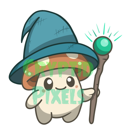 Wizard Mushroom Sproutling 1.5" Enamel Pin and Sticker