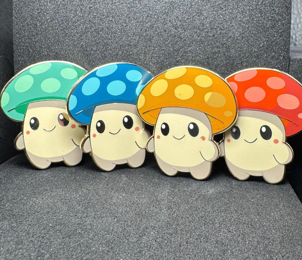 Mushroom Creature Enamel Pin – 1.5" (Sproutling Series)