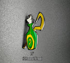 Raccoon Thief Bottle & Cane Enamel Pin - 1.5"