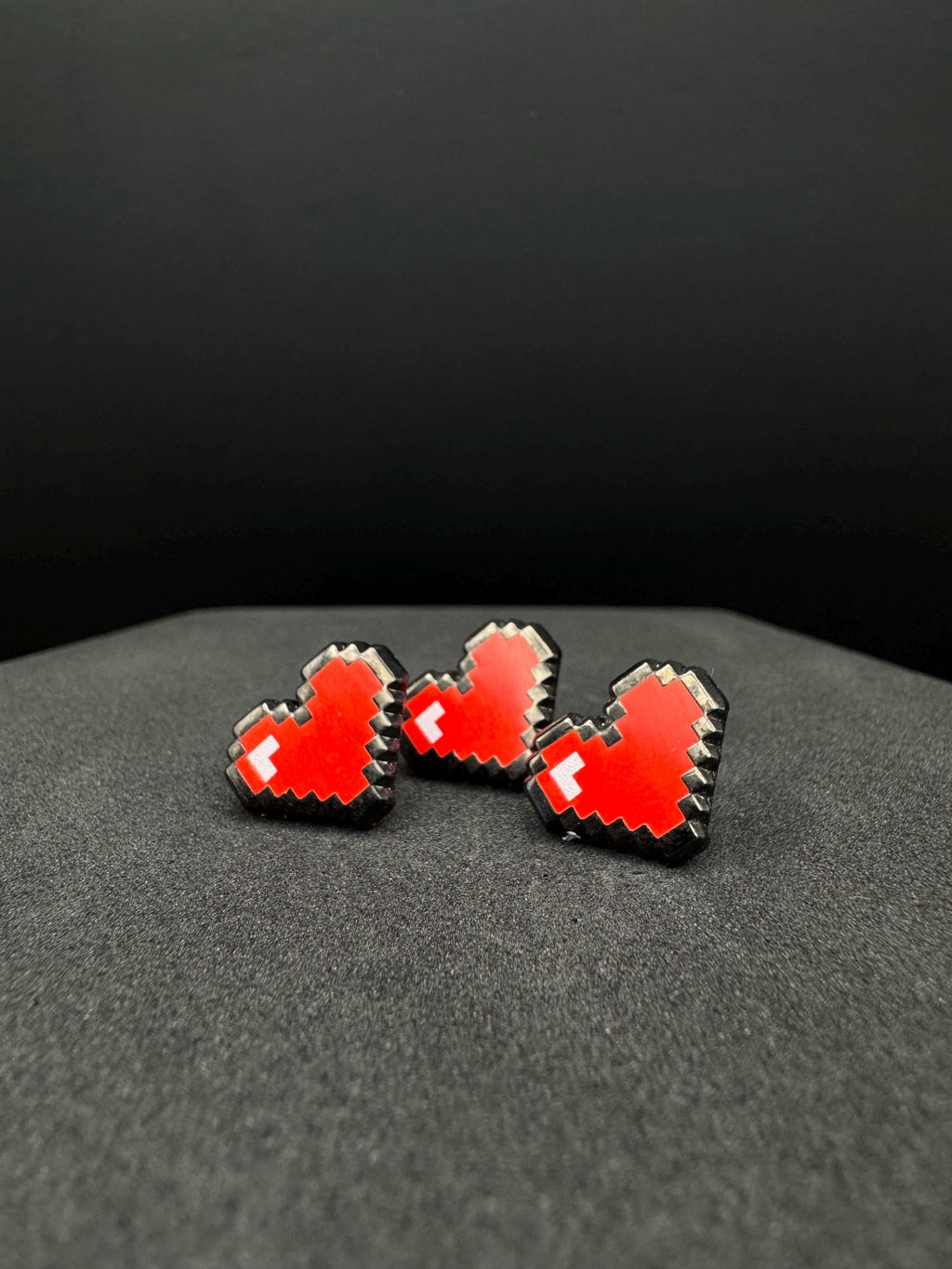 8-Bit Pixel Heart Filler Enamel Pin Set – 0.5"