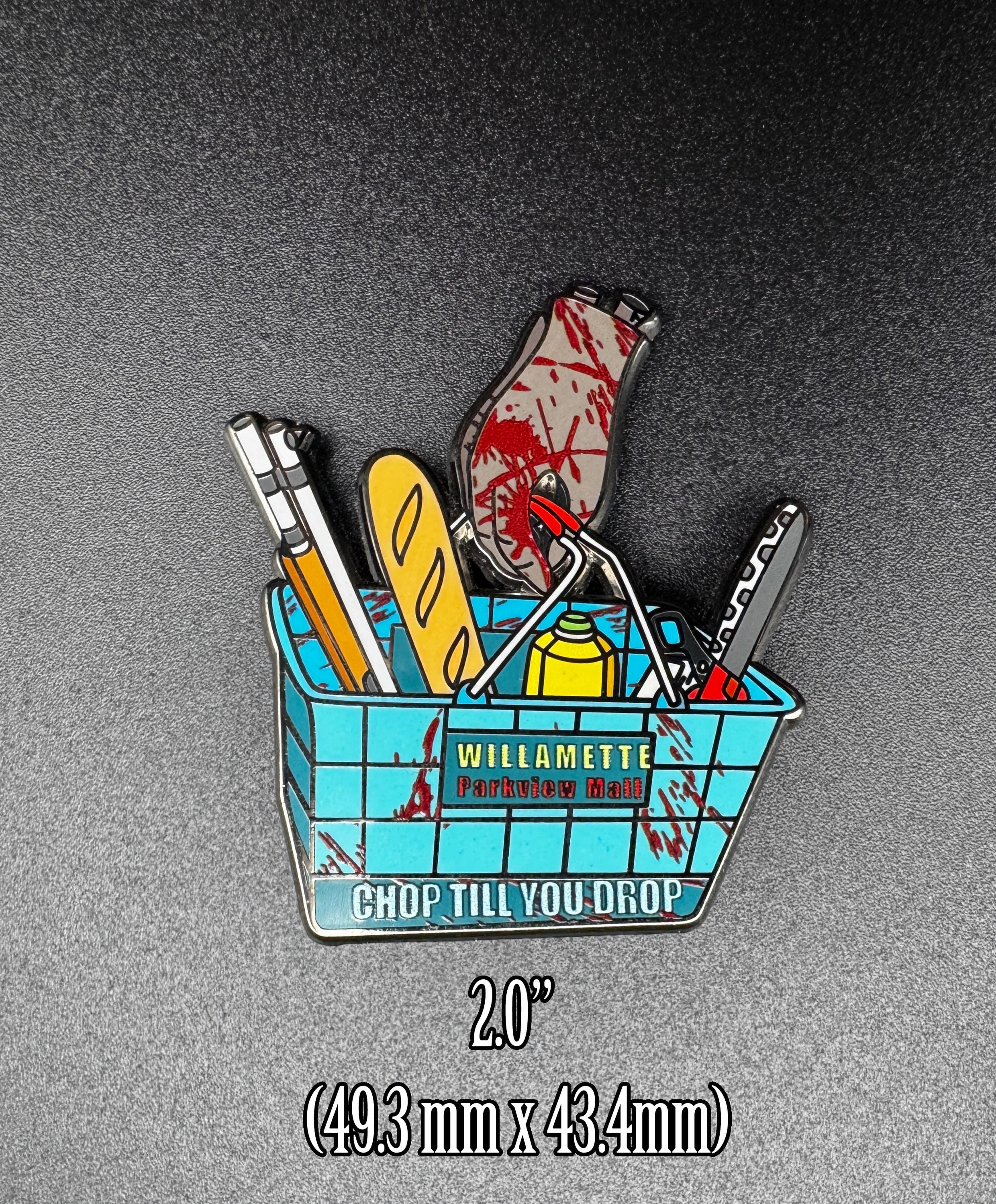 Zombie Chopping Basket Enamel Pin - 2"