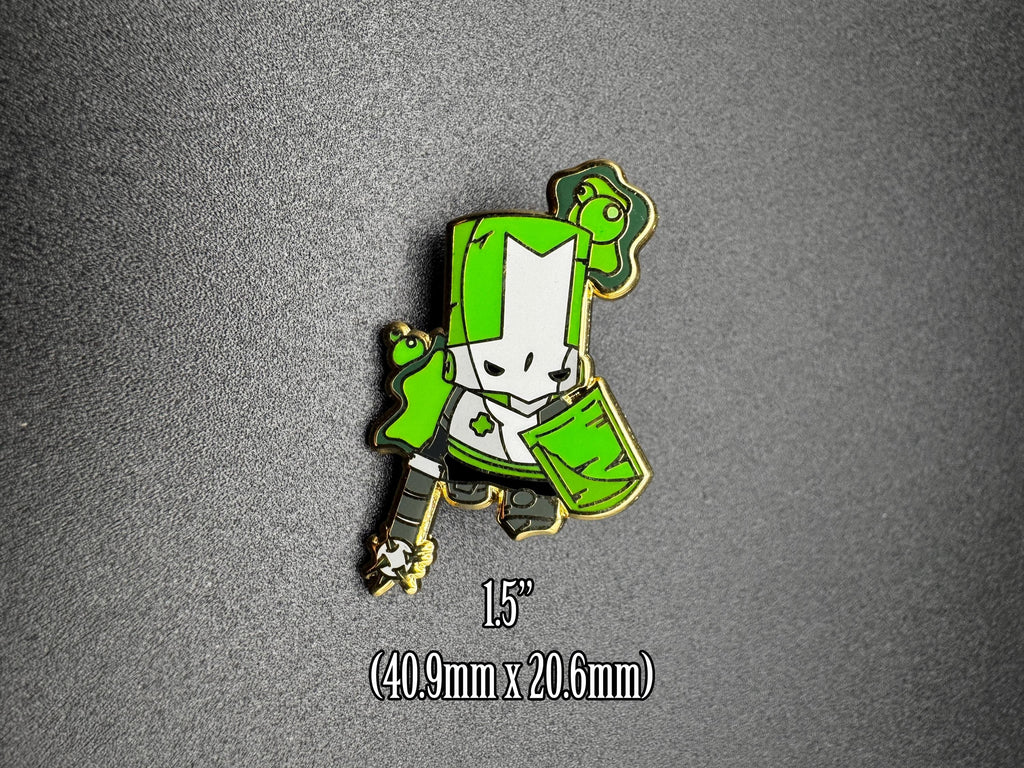 Green Gas Knight Enamel Pin - 1.5"