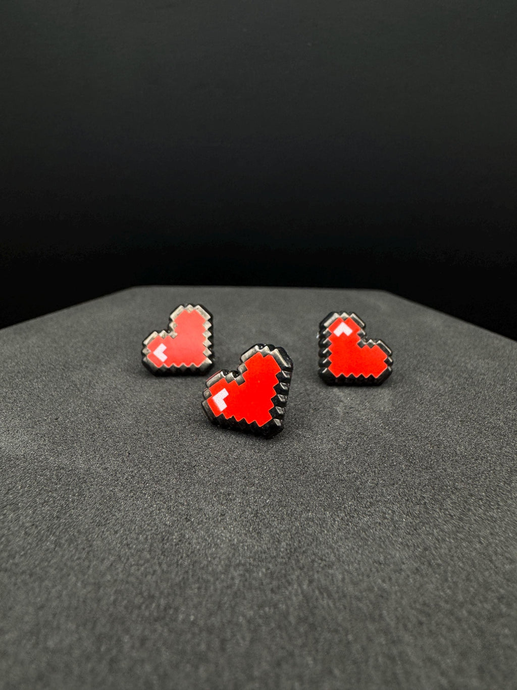 8-Bit Pixel Heart Filler Enamel Pin Set – 0.5"