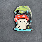 Umbrella Mushroom Enamel Pin – 2" (Sproutling Series)