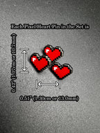 8-Bit Pixel Heart Filler Enamel Pin Set – 0.5"