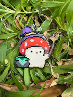 Pixel Wizard Mushroom Enamel Pin – 1.5" (Sproutling Series)