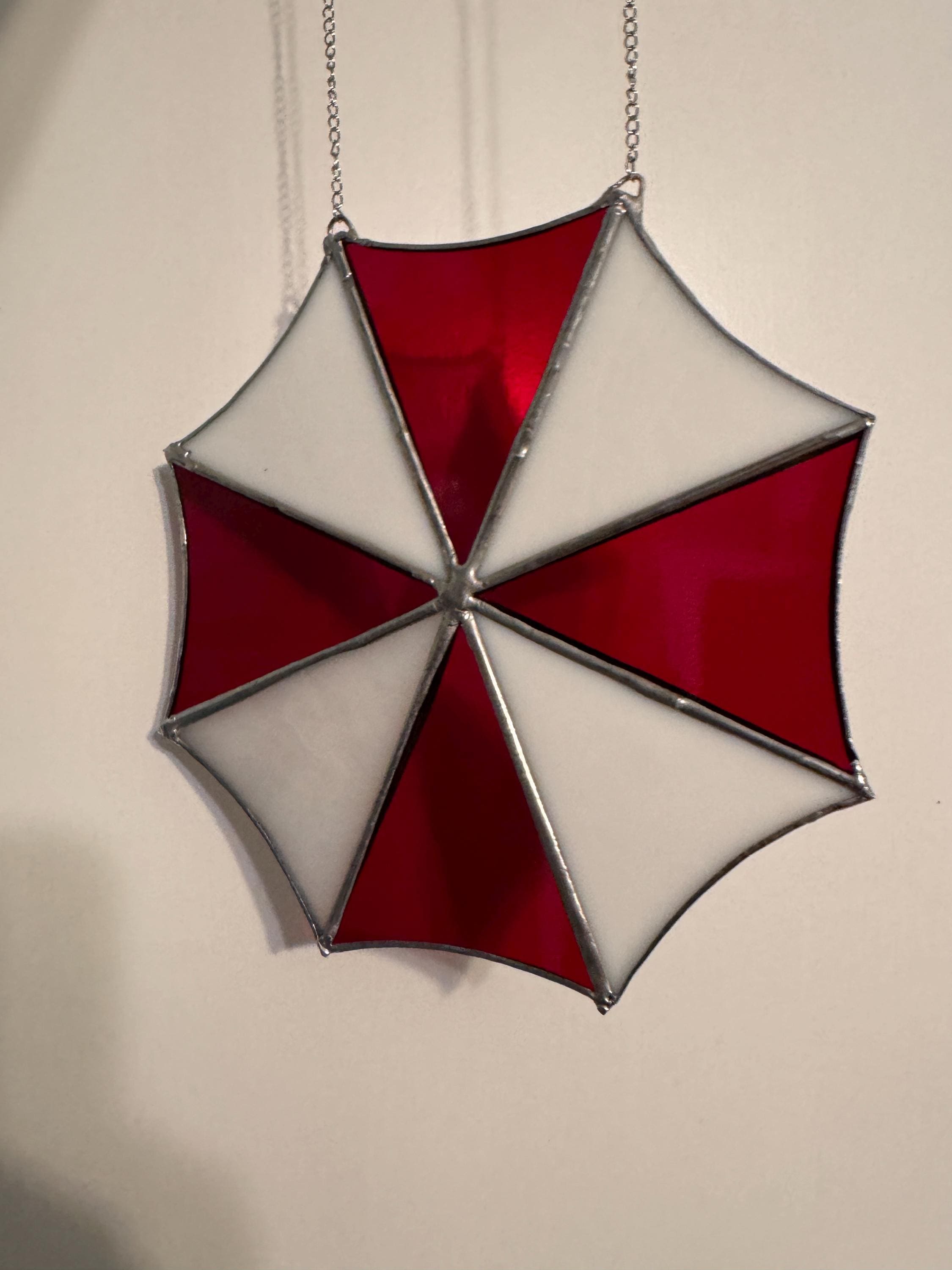 Resident Evil Umbrella Corp Handmade Stained Glass Suncatcher– (7 Inch)