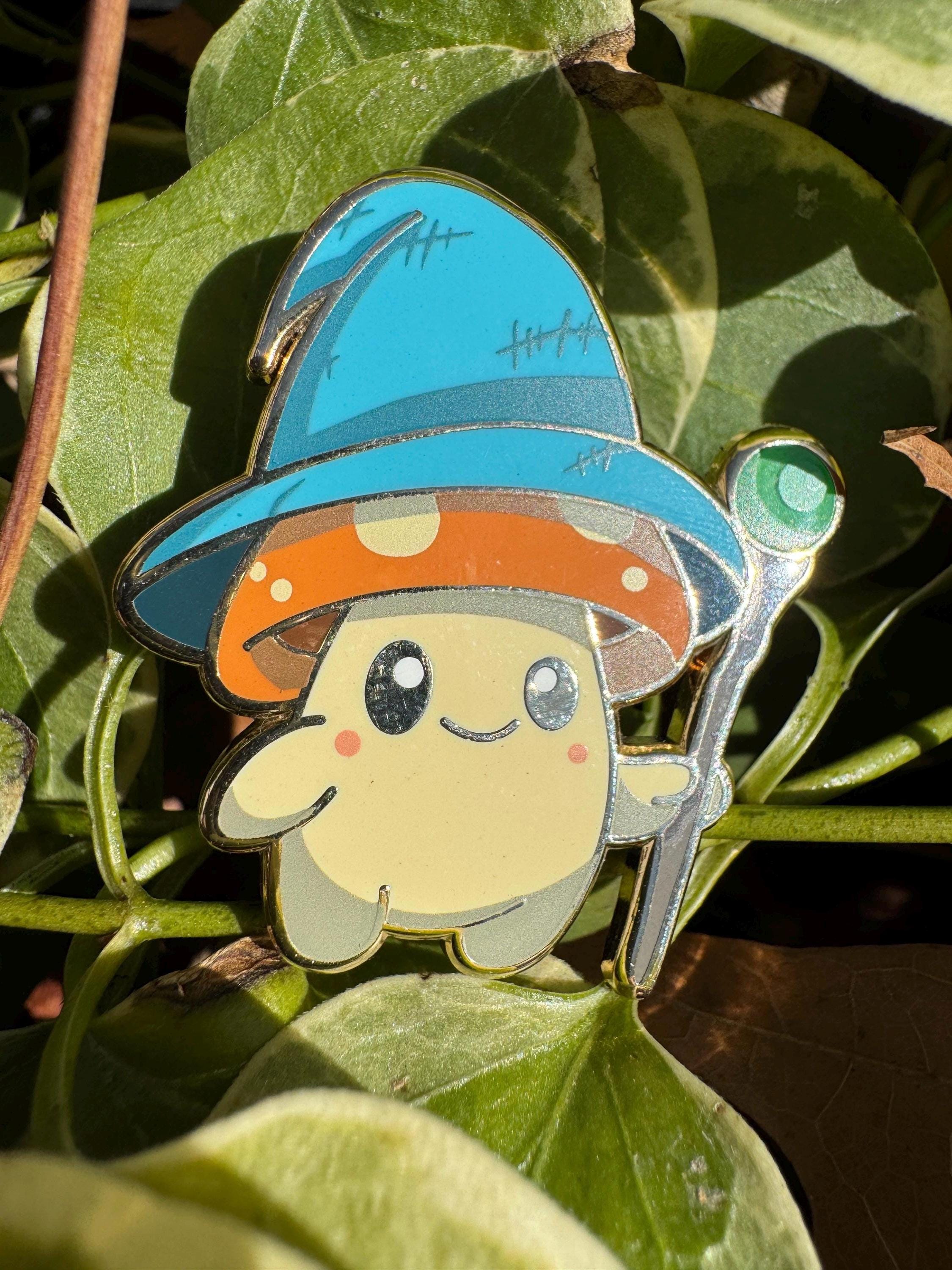 Sporelock the Wizard Mushroom Enamel Pin – 1.5" (Sproutling Series)