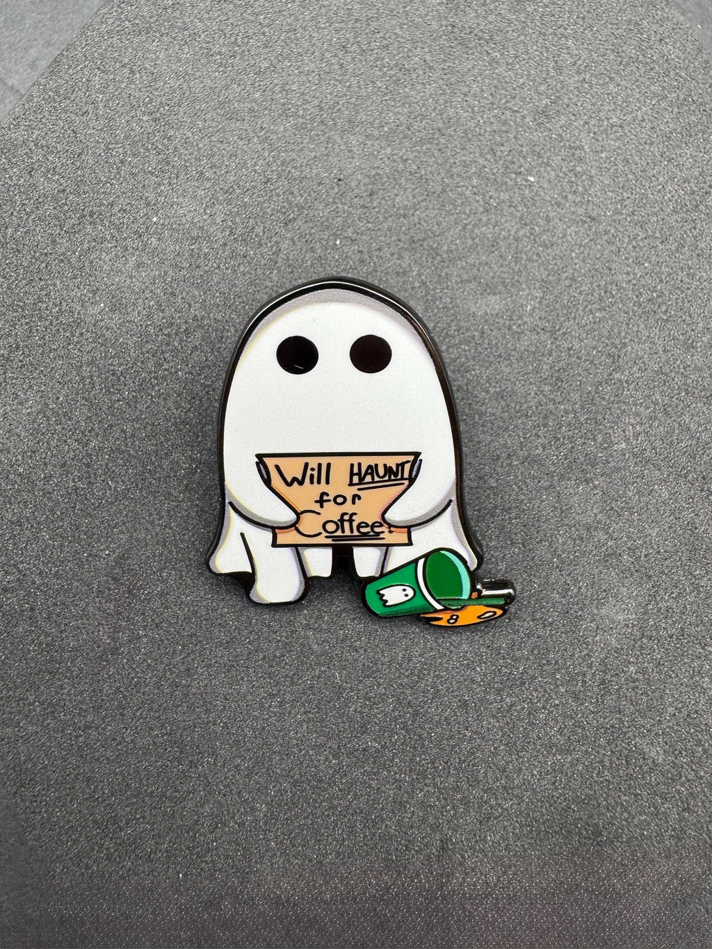 Ghost Coffee Enamel Pin - 1.5"