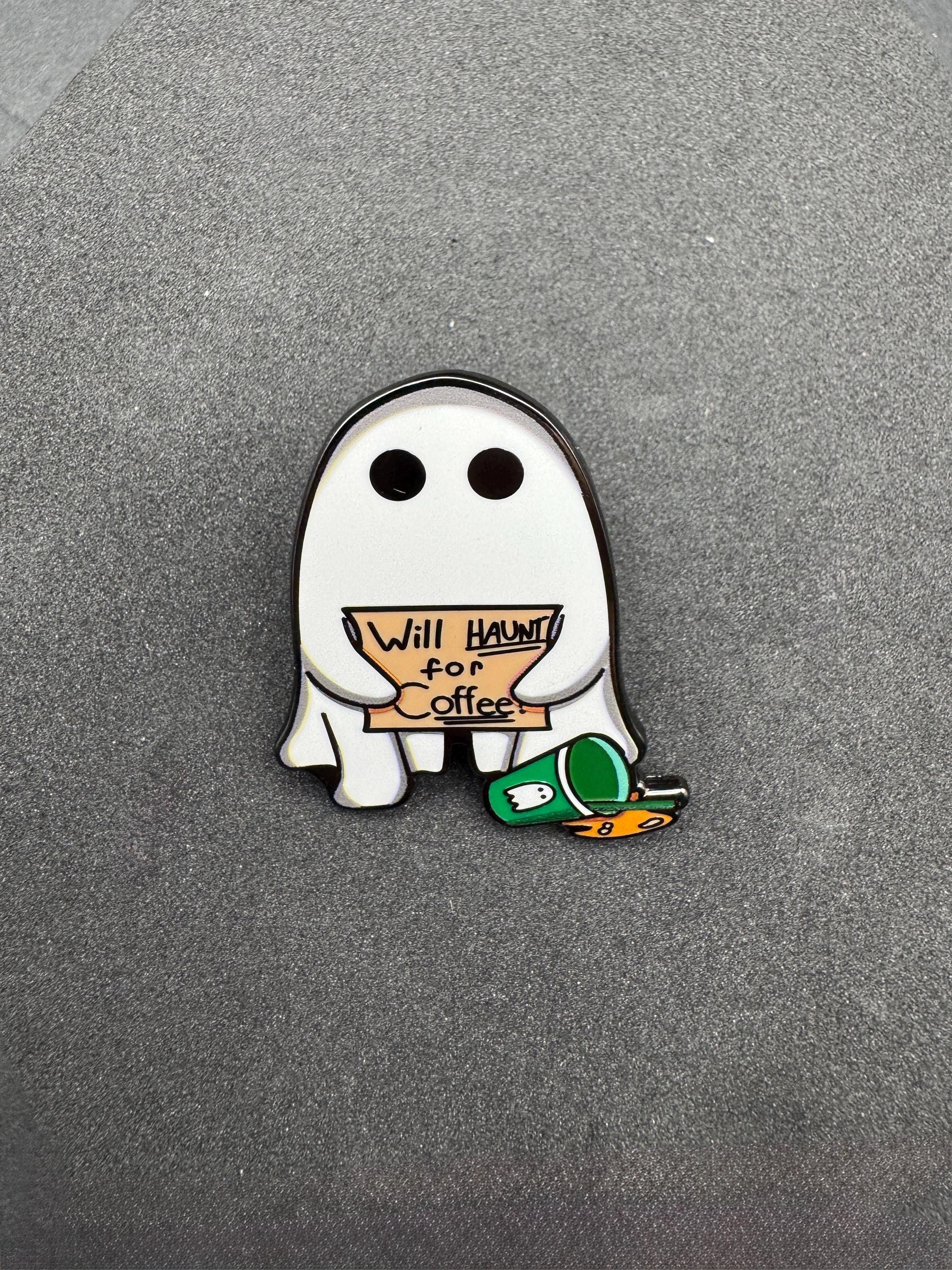 Ghost Coffee Enamel Pin - 1.5"