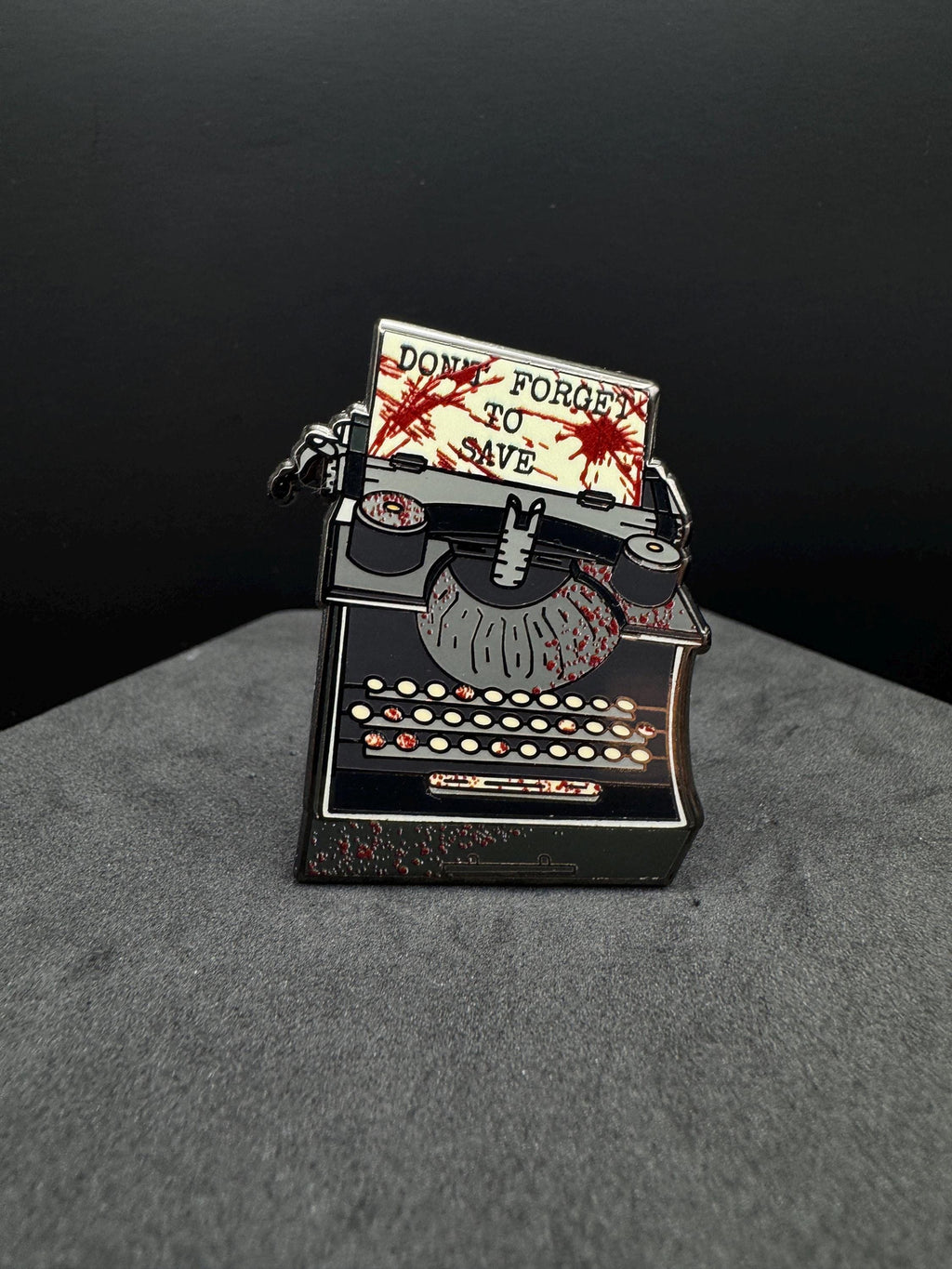 Bloody Zombie Typewriter Enamel Pin - 1.75" - Resident Evil