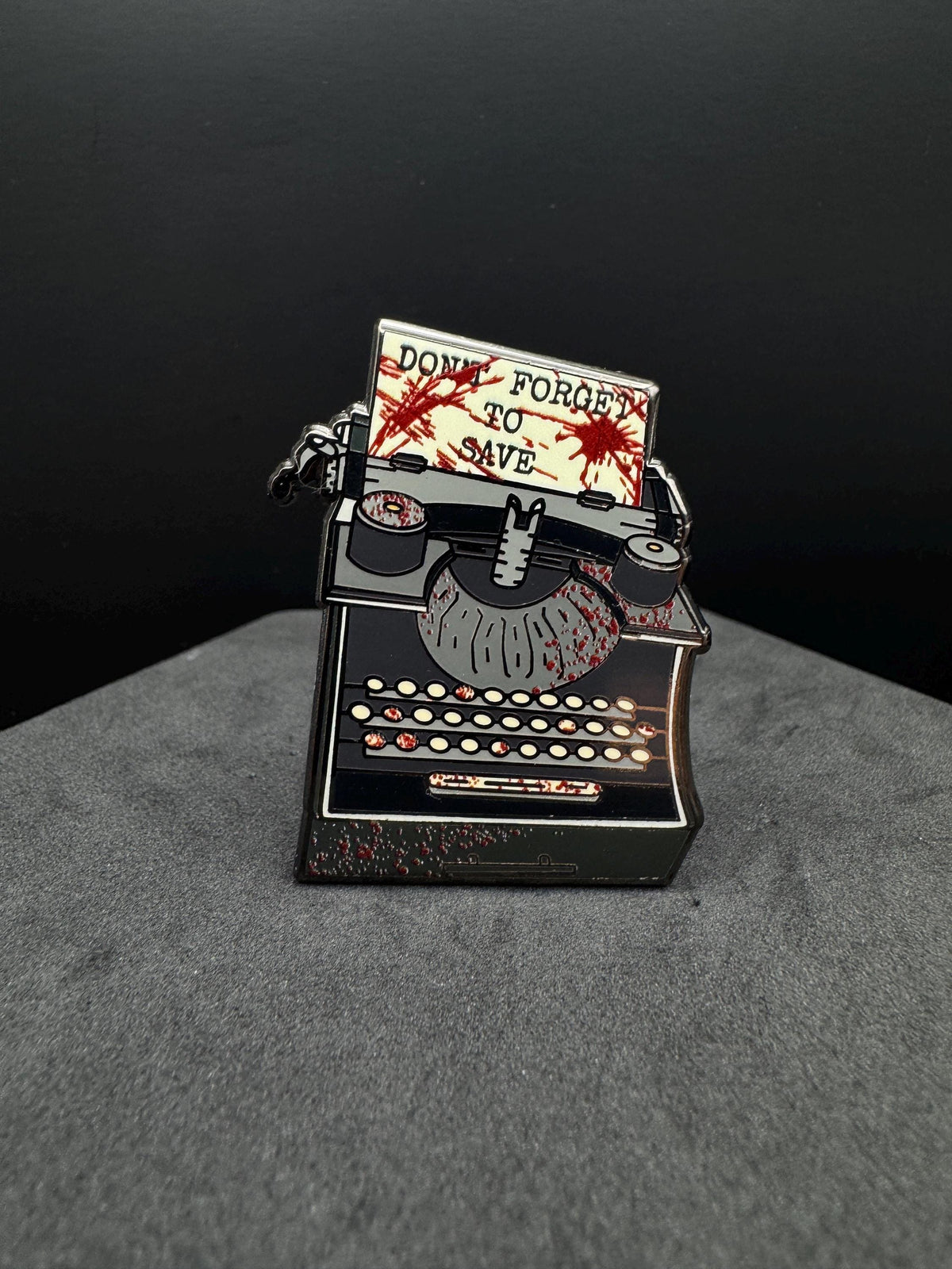 Bloody Zombie Typewriter Enamel Pin - 1.75" - Resident Evil