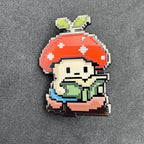Reading Mushroom Enamel Pin – 1.5" (Sproutling Series)