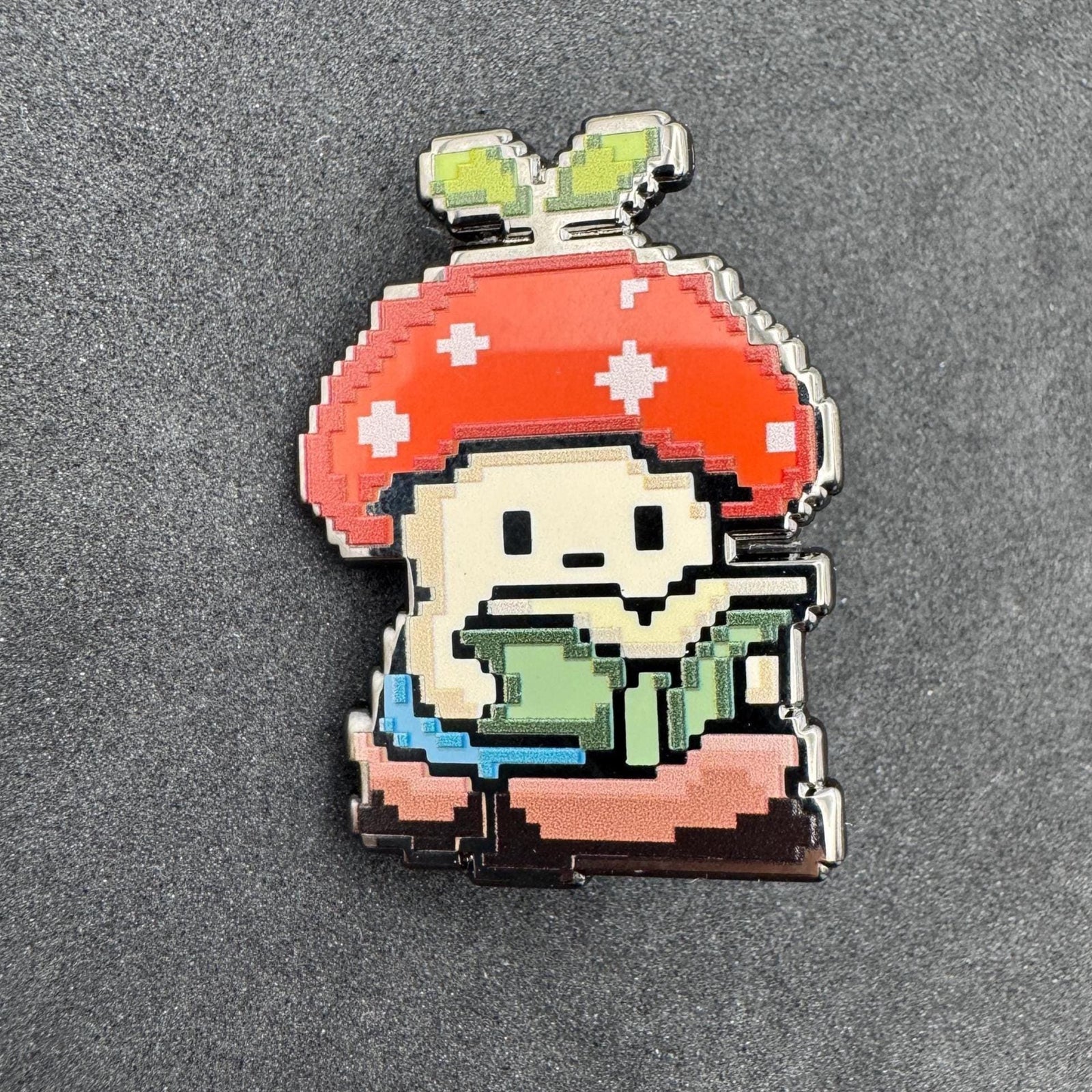 Reading Mushroom Enamel Pin – 1.5" (Sproutling Series)