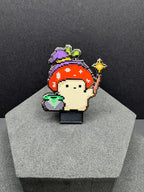 Pixel Wizard Mushroom Enamel Pin – 1.5" (Sproutling Series)