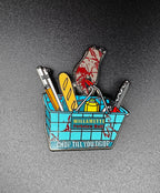 Zombie Chopping Basket Enamel Pin - 2"