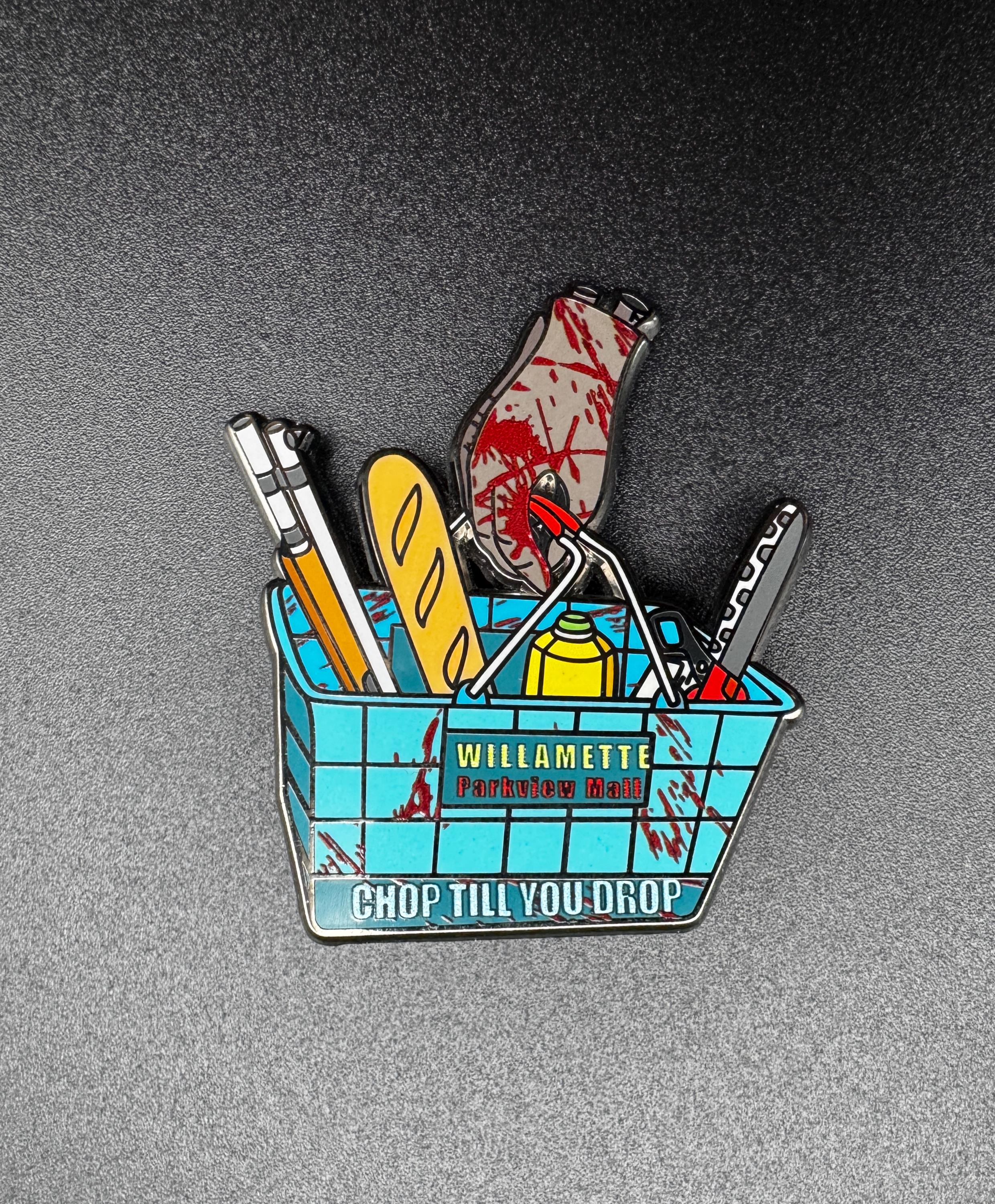 Zombie Chopping Basket Enamel Pin - 2"