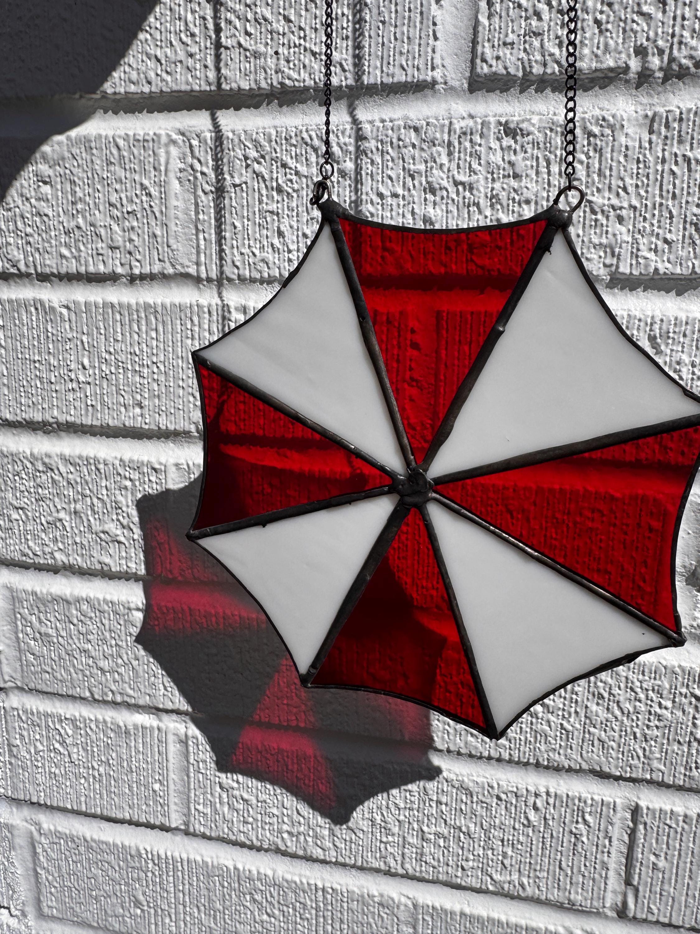 Resident Evil Umbrella Corp Handmade Stained Glass Suncatcher– (7 Inch)