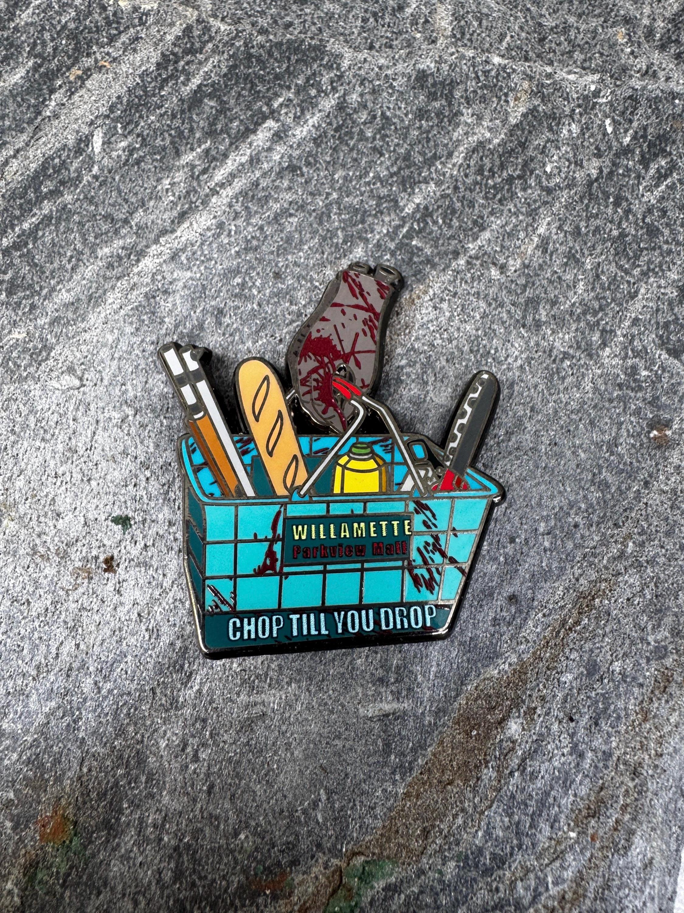 Zombie Chopping Basket Enamel Pin - 2"