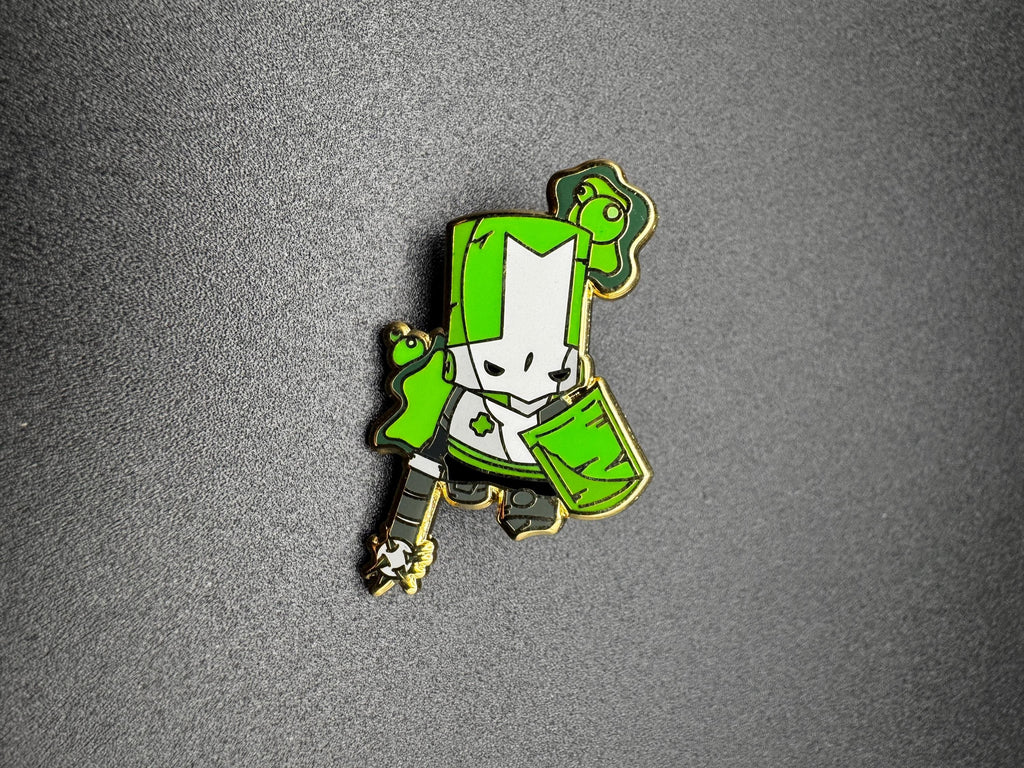 Green Gas Knight Enamel Pin - 1.5"