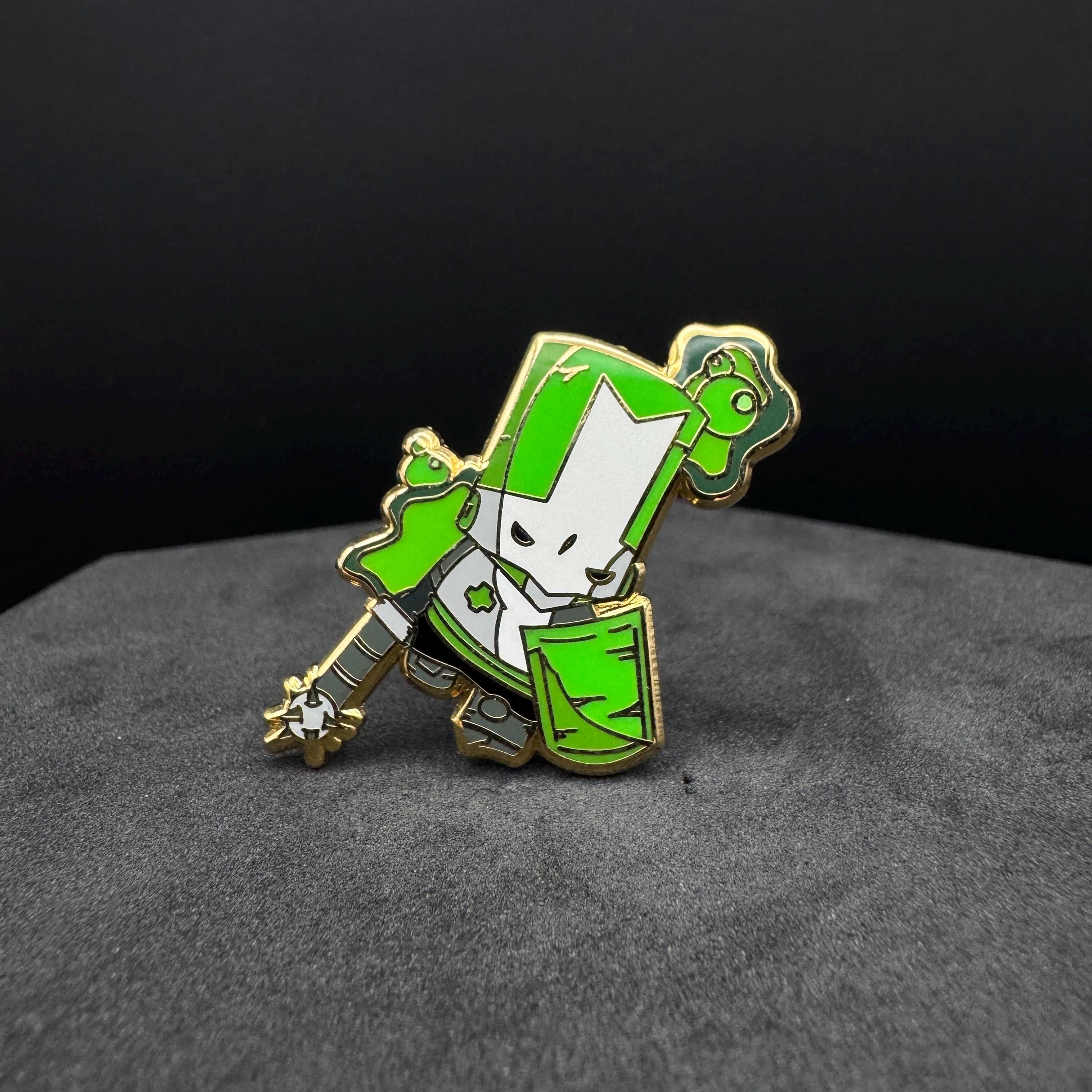 Green Gas Knight Enamel Pin - 1.5"