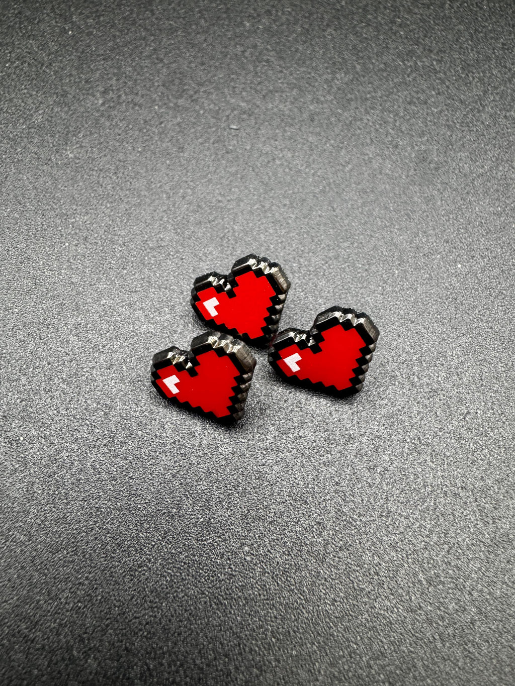 8-Bit Pixel Heart Filler Enamel Pin Set – 0.5"