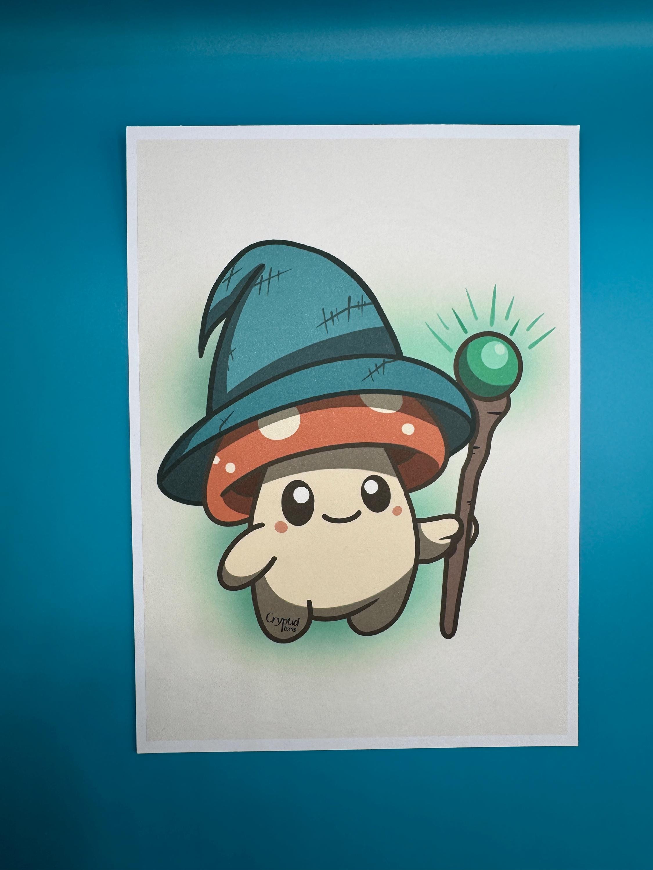 Sporelock the Wizard Art Print – Cottagecore Illustration - 5x7 in