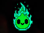 Retro Flame Sprite Enamel Pin - 1..5" (Glows In The Dark)