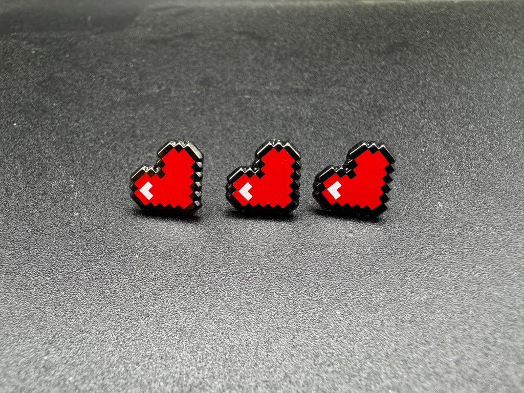8-Bit Pixel Heart Filler Enamel Pin Set – 0.5"