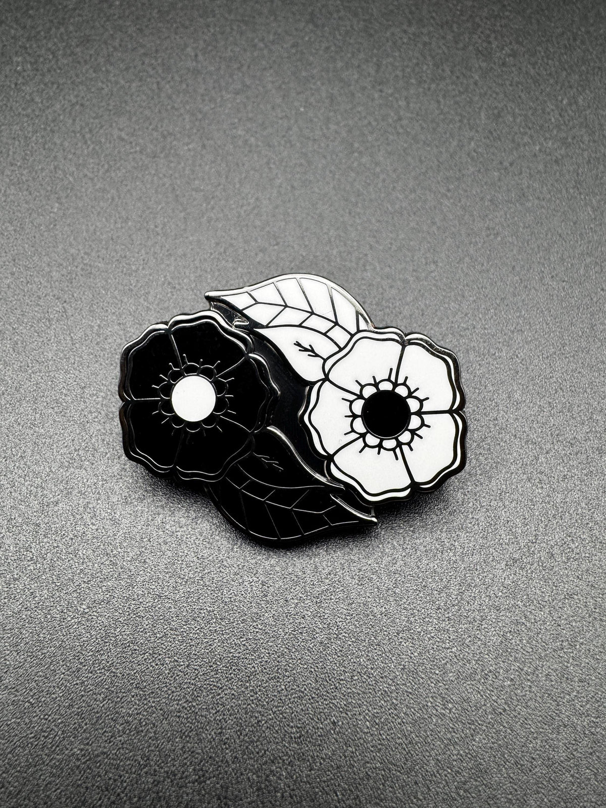 Yin Yang Flowers Enamel Pin - 1.25" (Final Run)
