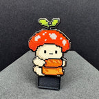 Pixel Mushroom Baker Enamel Pin – 1.5" (Sproutling Series)