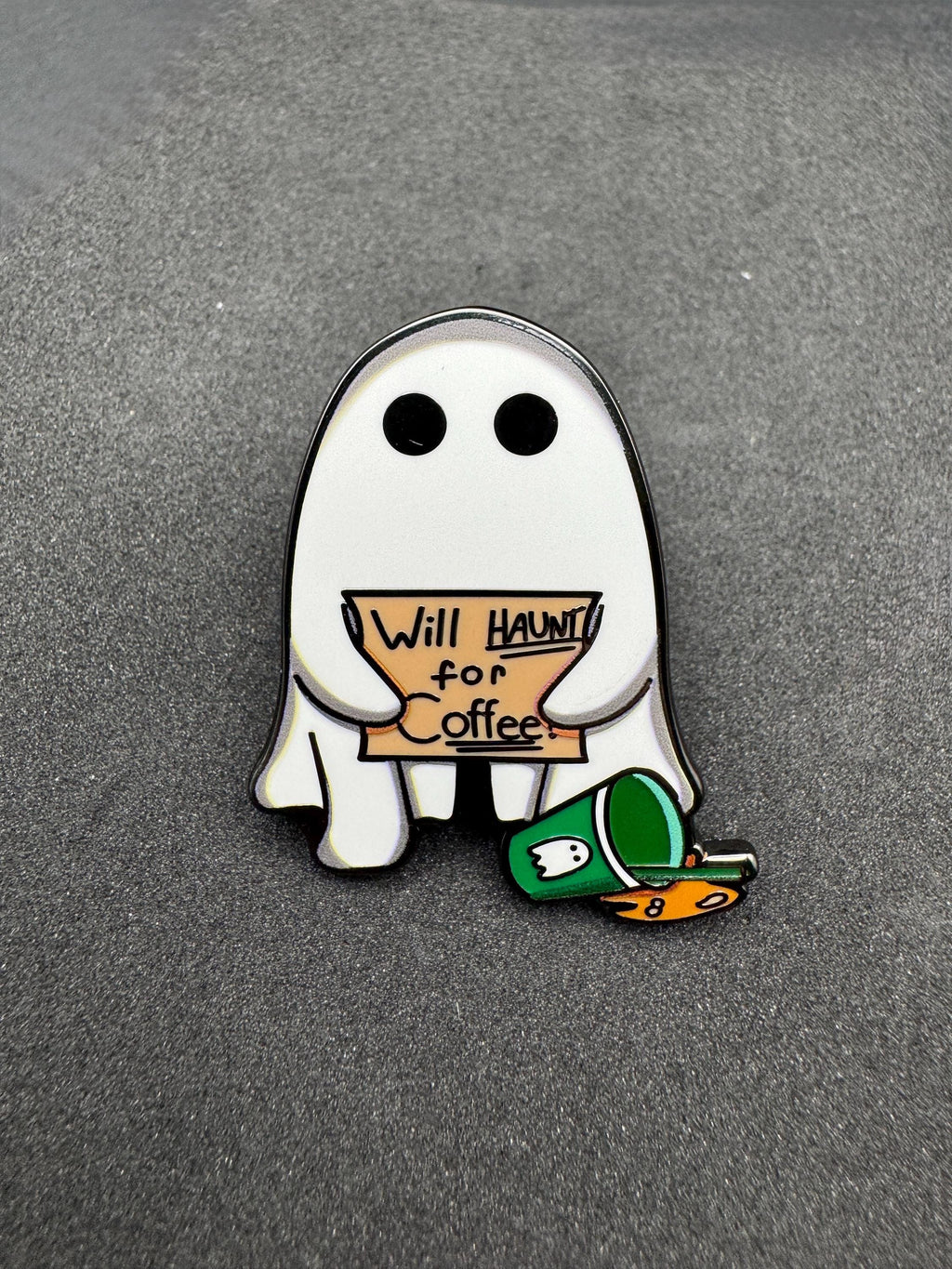 Ghost Coffee Enamel Pin - 1.5"