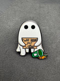 Ghost Coffee Enamel Pin - 1.5"