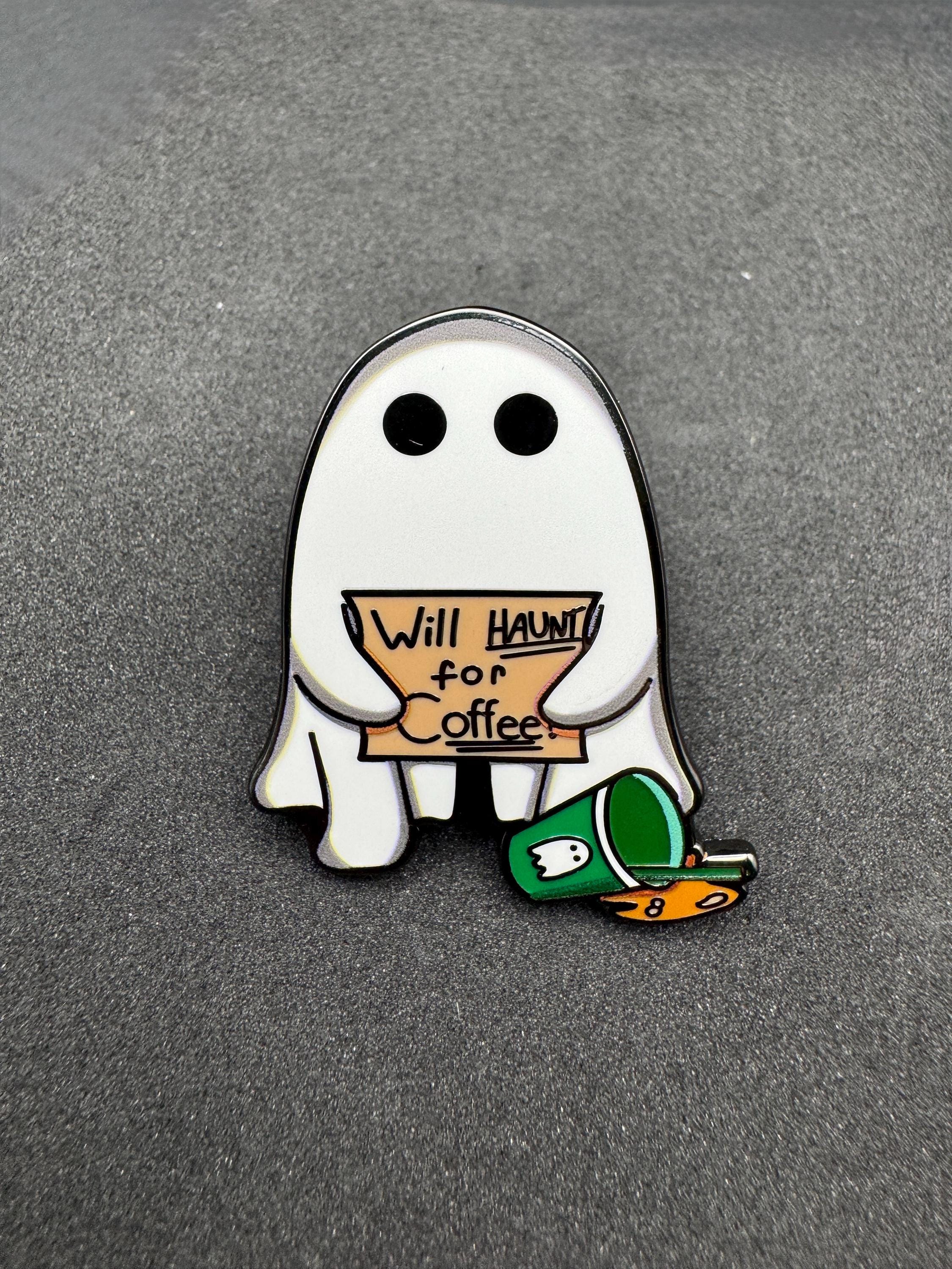 Ghost Coffee Enamel Pin - 1.5"