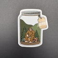 Bigfoot Cryptid Terrarium 3" Gloss Sticker