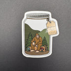 Bigfoot Cryptid Terrarium 3" Gloss Sticker