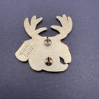 Jackalope Skull Enamel Pin - 1.5" Cryptid Skull