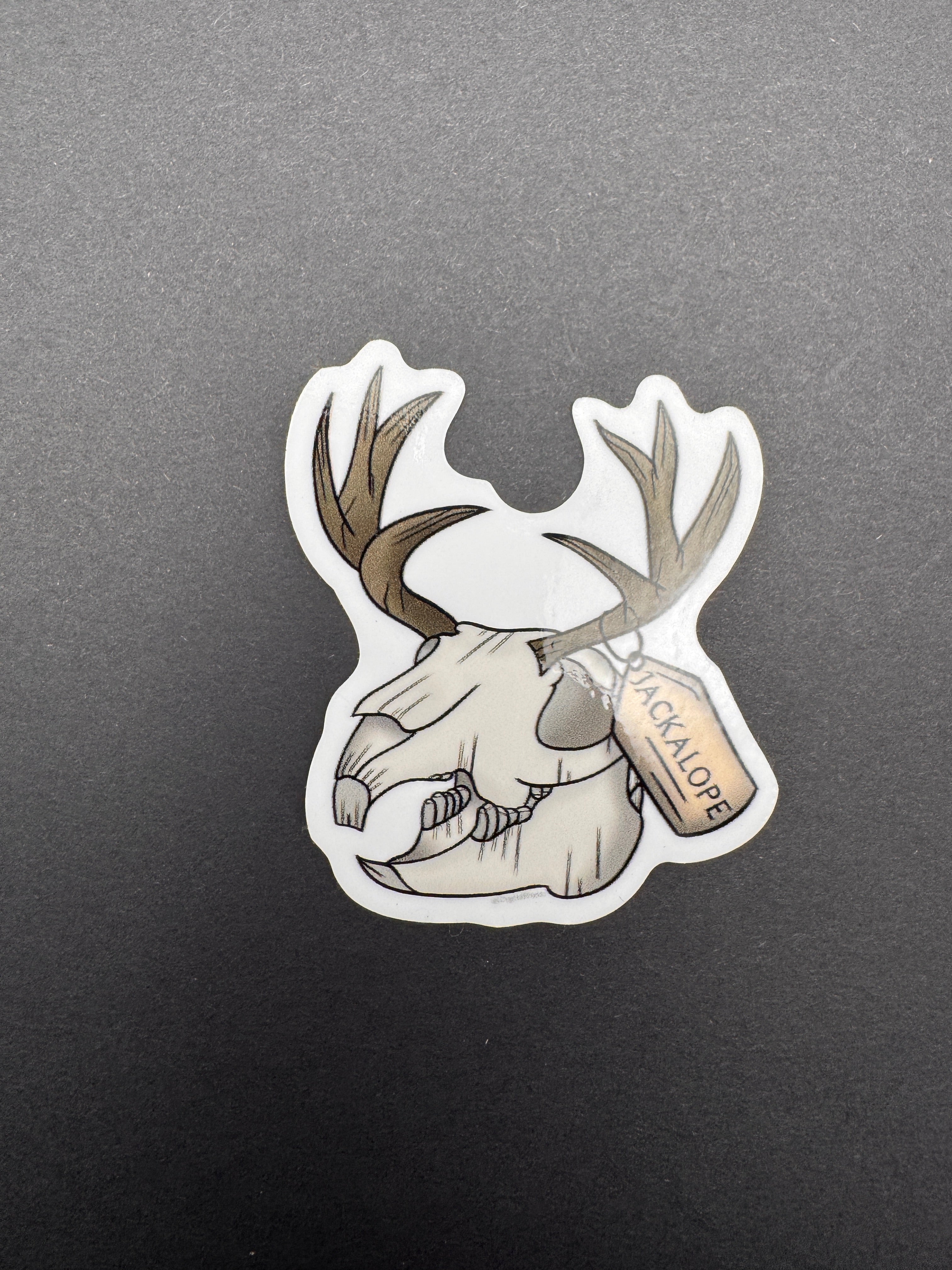 Jackalope Skull 3" Gloss Sticker