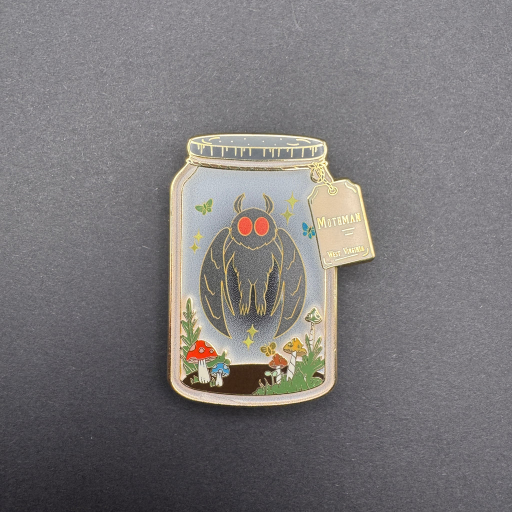 Mothman Terrarium Enamel Pin - 2" (Cryptidrarium Series)