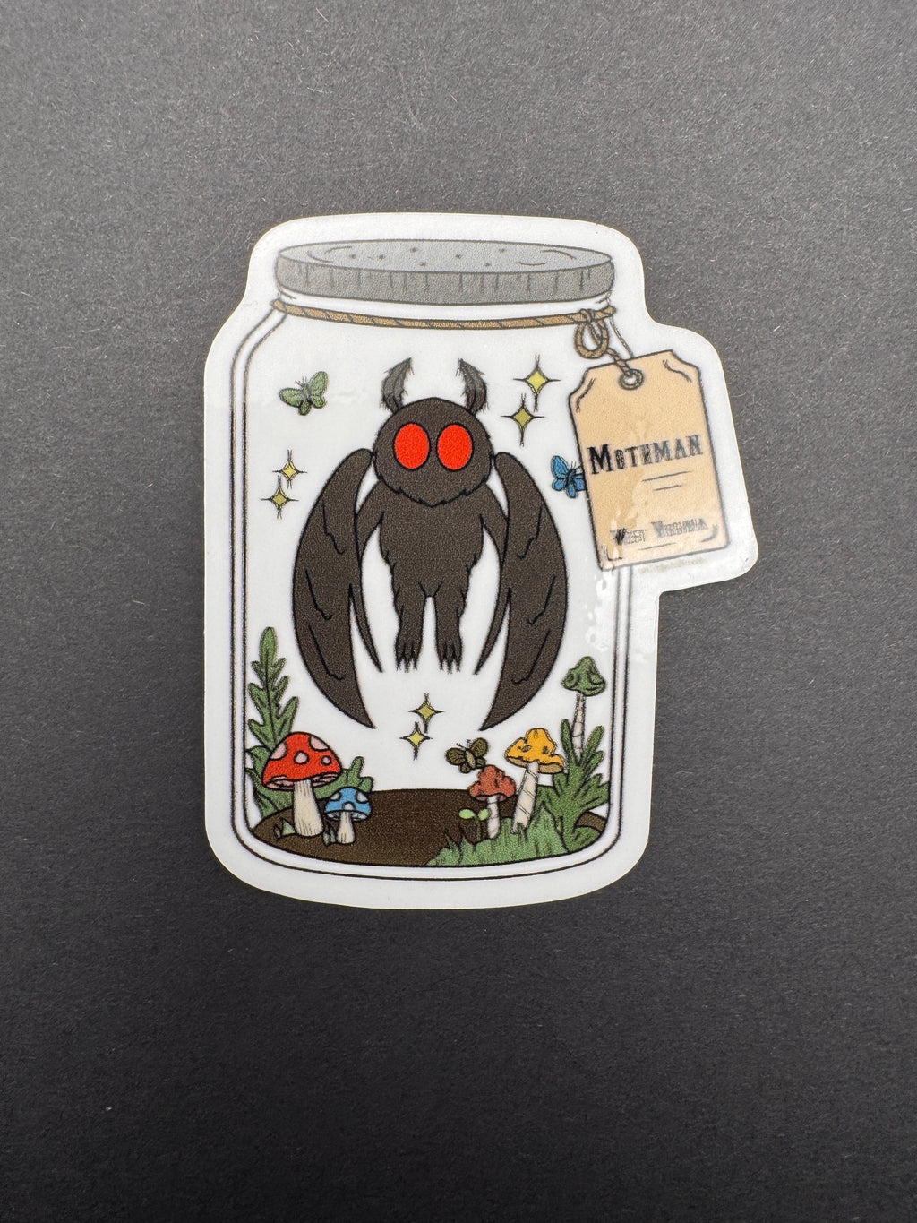 Mothman Cryptidrarium 3" Gloss Sticker