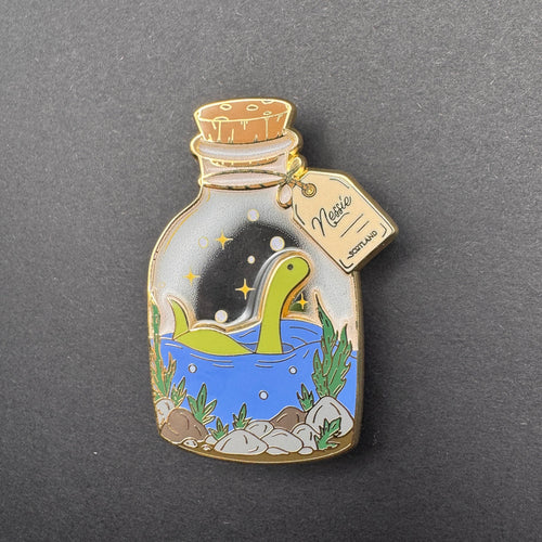 Nessie Lochness Monster Terrarium Enamel Pin - 2" (Cryptidrarium Series)
