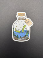 Nessie Lochness Monster Cryptid Terrarium 3" Gloss Sticker