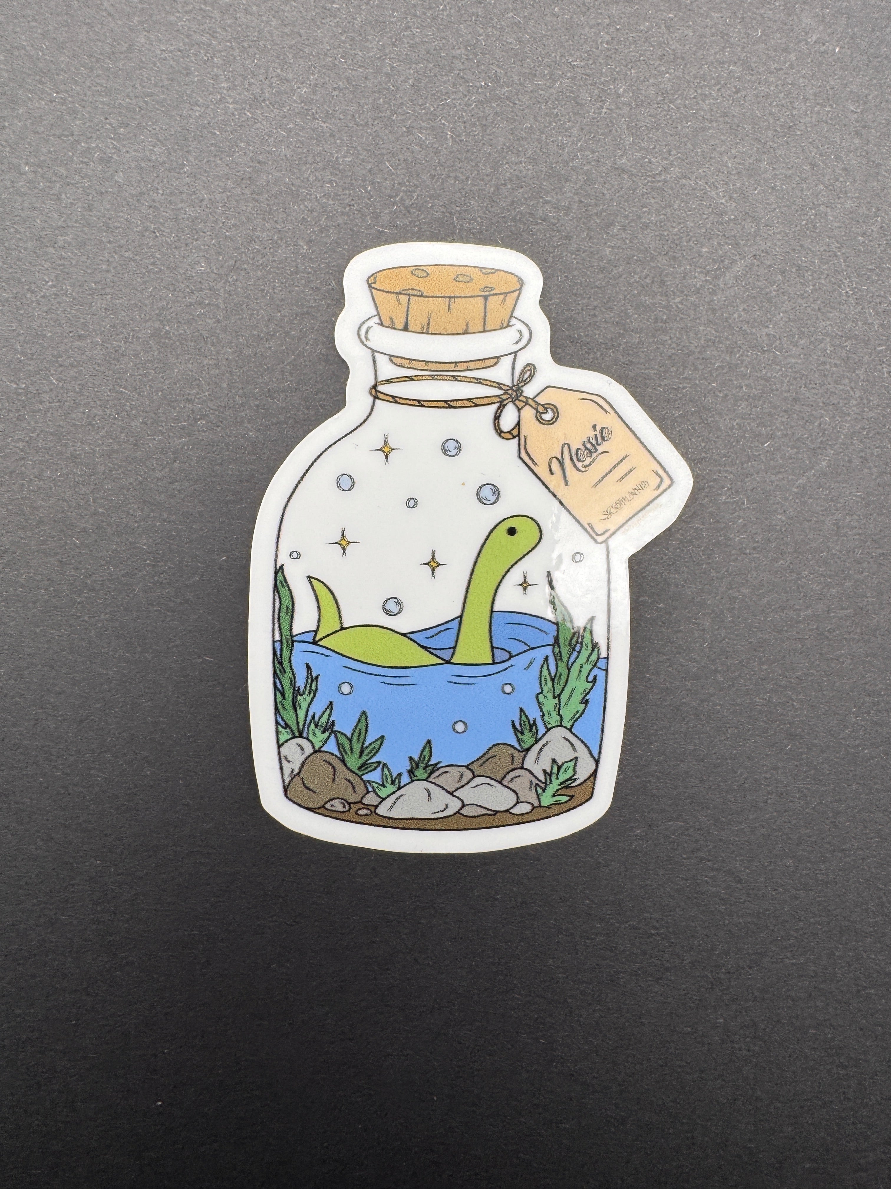 Nessie Lochness Monster Cryptid Terrarium 3" Gloss Sticker