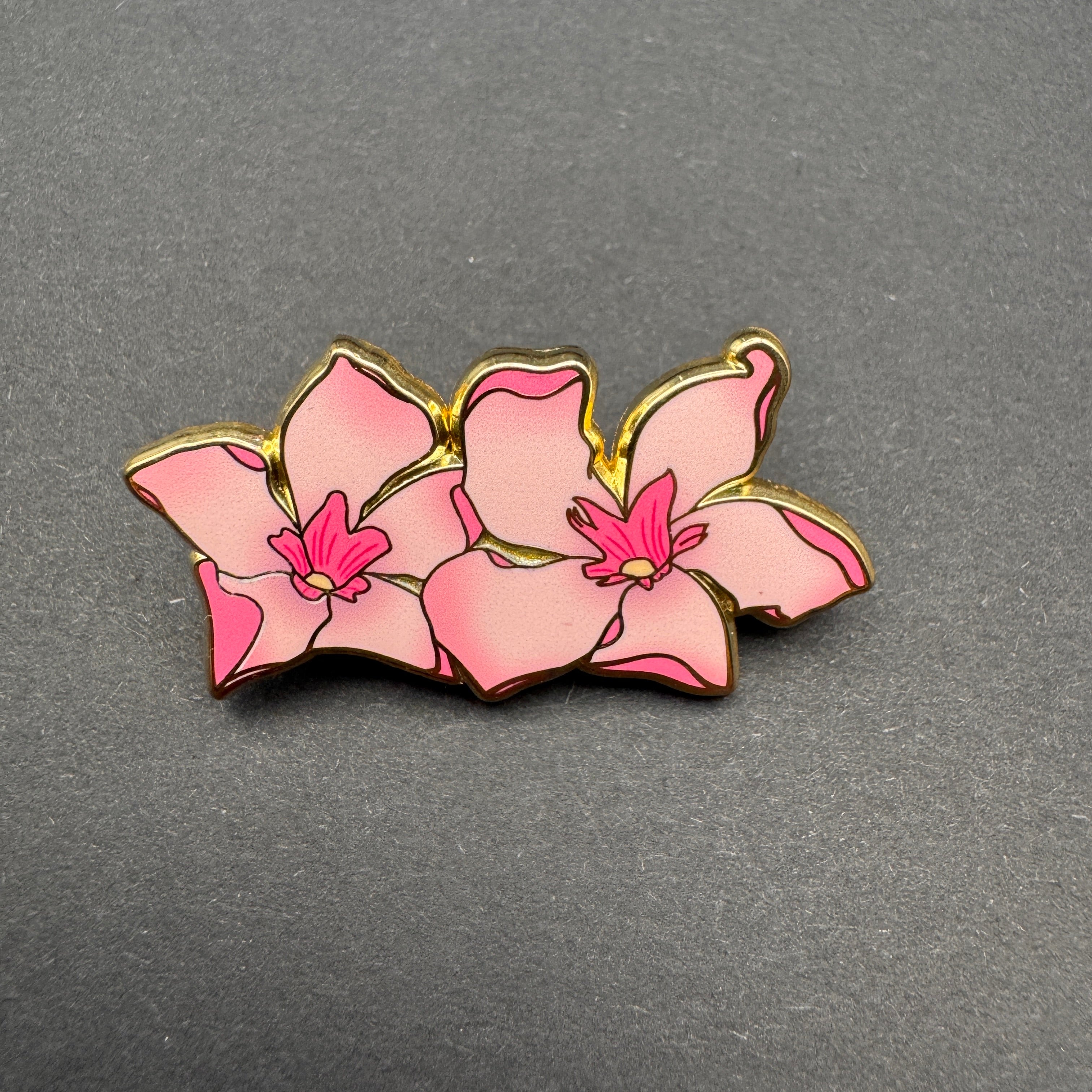 Oleander Flowers Enamel Pin - 1.5" (Poison Garden Series)