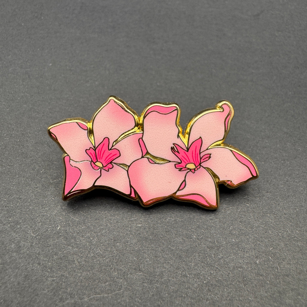 Oleander Flowers Enamel Pin - 1.5" (Poison Garden Series)