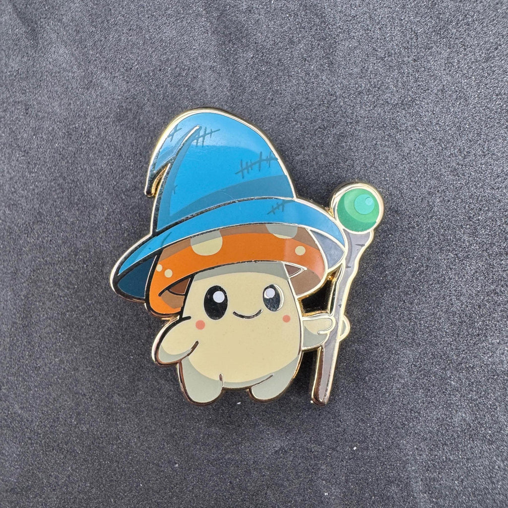 Sporelock the Wizard Mushroom Enamel Pin – 1.5" (Sproutling Series)