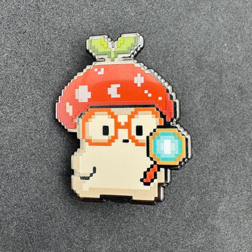 Pixel Mushroom Scientist Enamel Pin - 1.5'' (Sproutling Series)