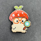 Pixel Mushroom Scientist Enamel Pin - 1.5'' (Sproutling Series)