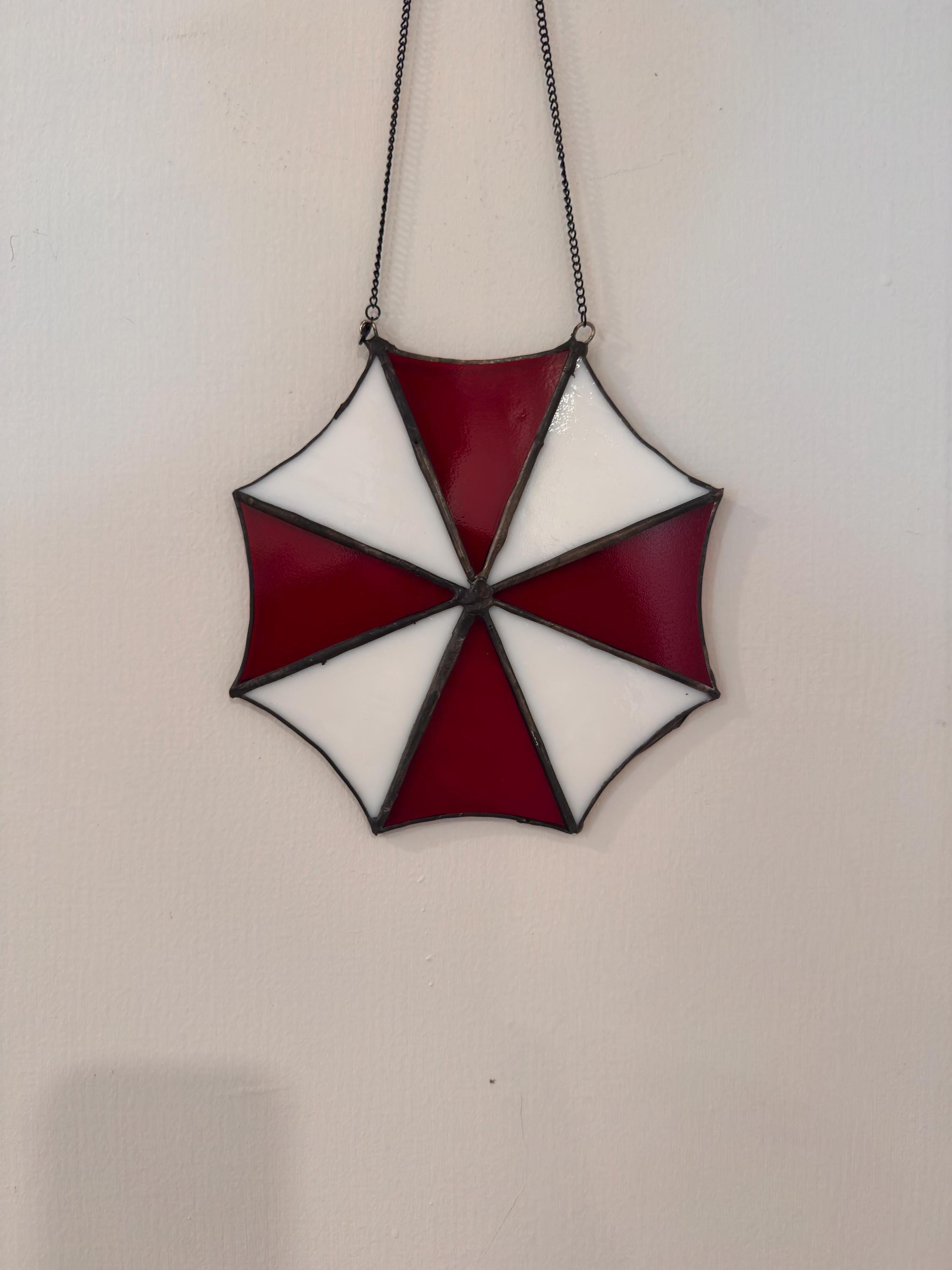Resident Evil Umbrella Corp Handmade Stained Glass Suncatcher– (7 Inch)