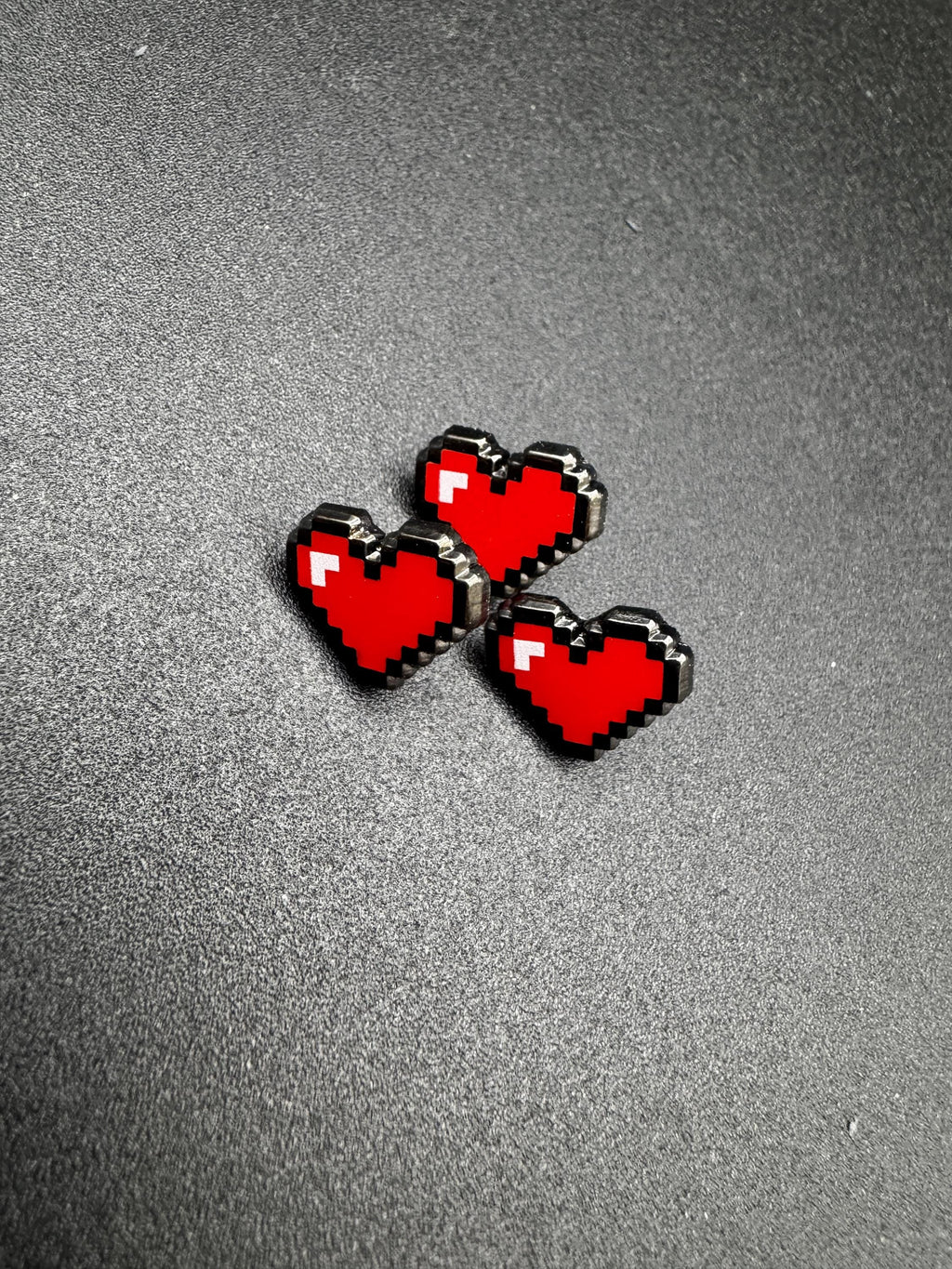 8-Bit Pixel Heart Filler Enamel Pin Set – 0.5"